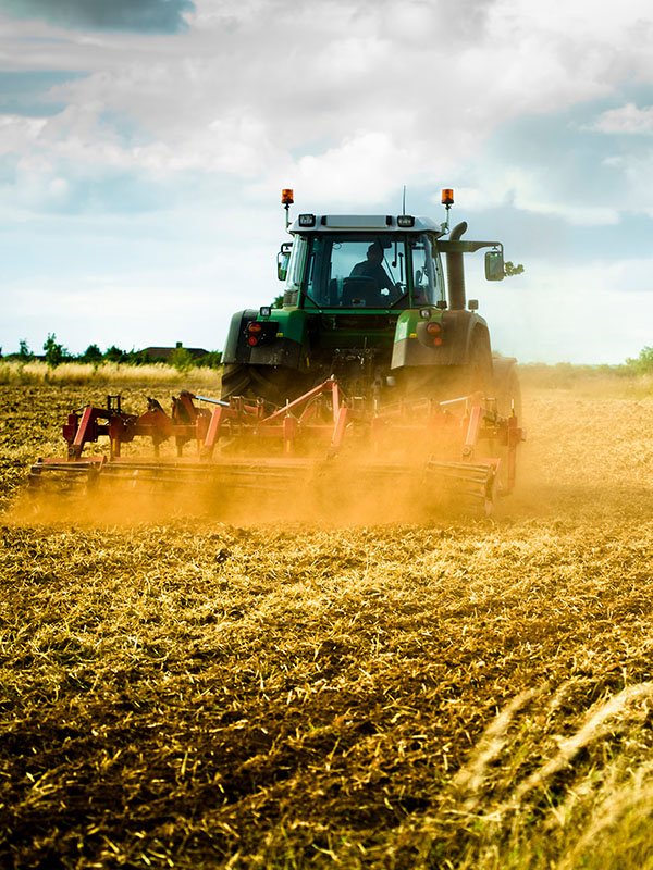 Landwirtschaftsmaschine arbeitet auf Feld